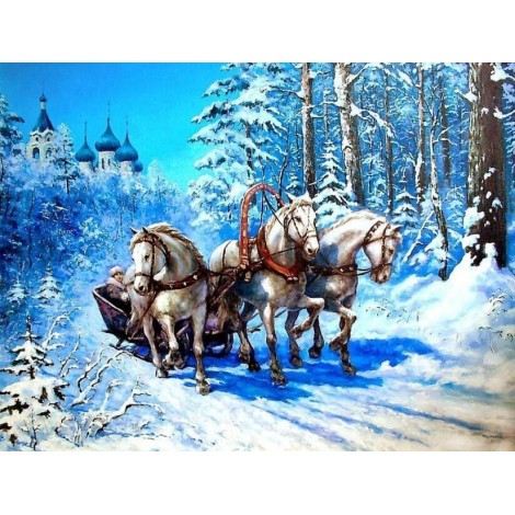 Drei Pferde im Schnee