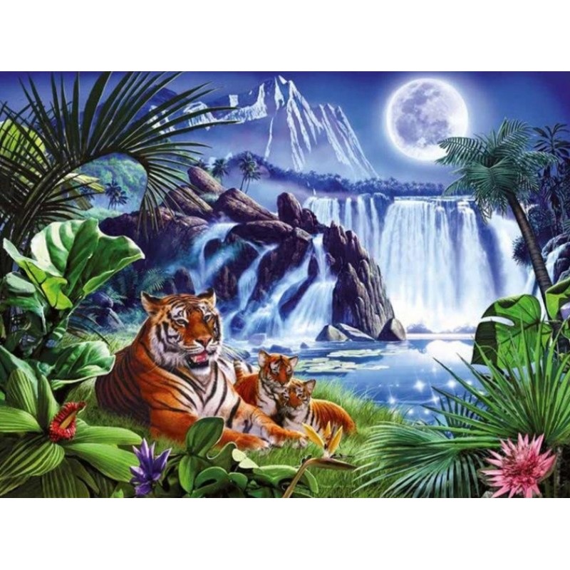 Tiger am Wasserfall