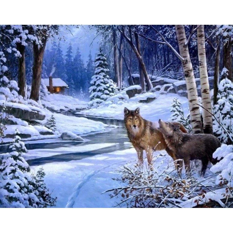 Wölfe im Schneewald
