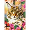 Katze mit Blumen