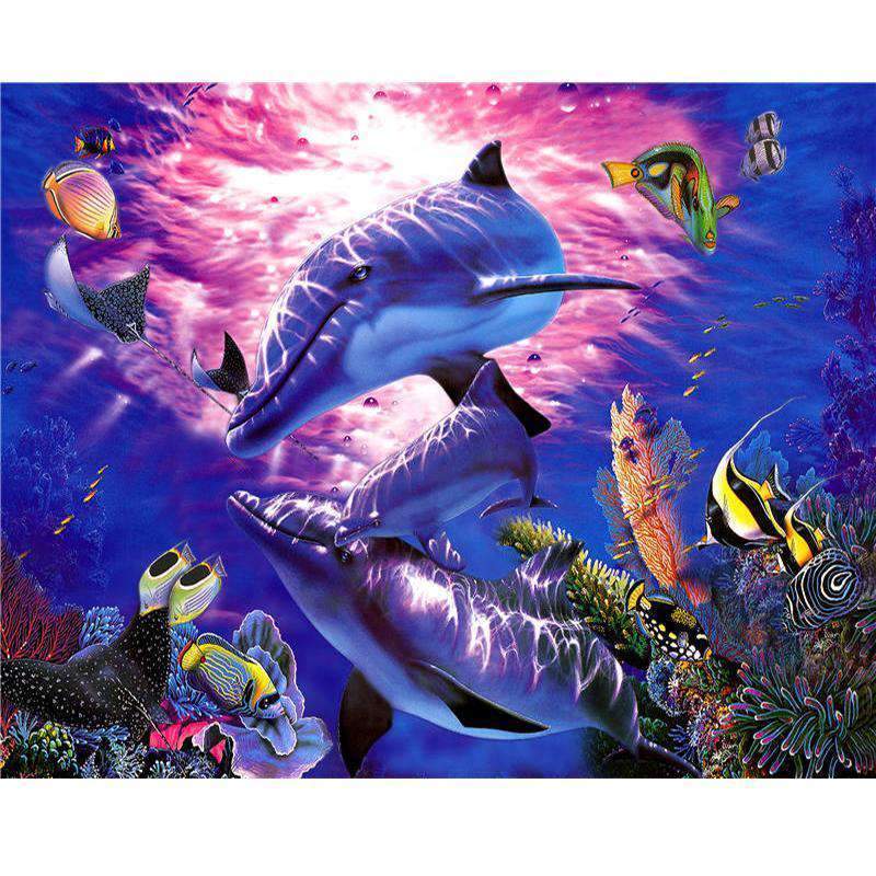 Delphin mit tropisch...