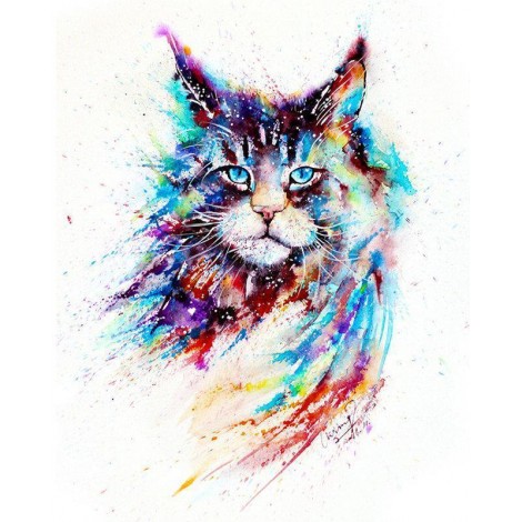 Aquarellkunst Katze