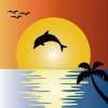 Fröhlicher Delfin in der Sonne