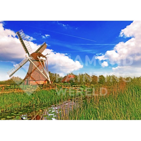 Niederländische Mühlenlandschaft | Exklusives Design