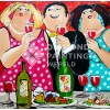 Dicke Damen trinken Wein  | Exklusiv bei Diamond Painting Welt