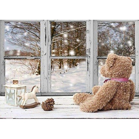 Bär im Fensterkasten