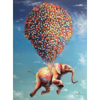 Elefant an Ballons