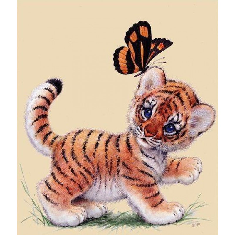 Tiger mit Schmetterl...