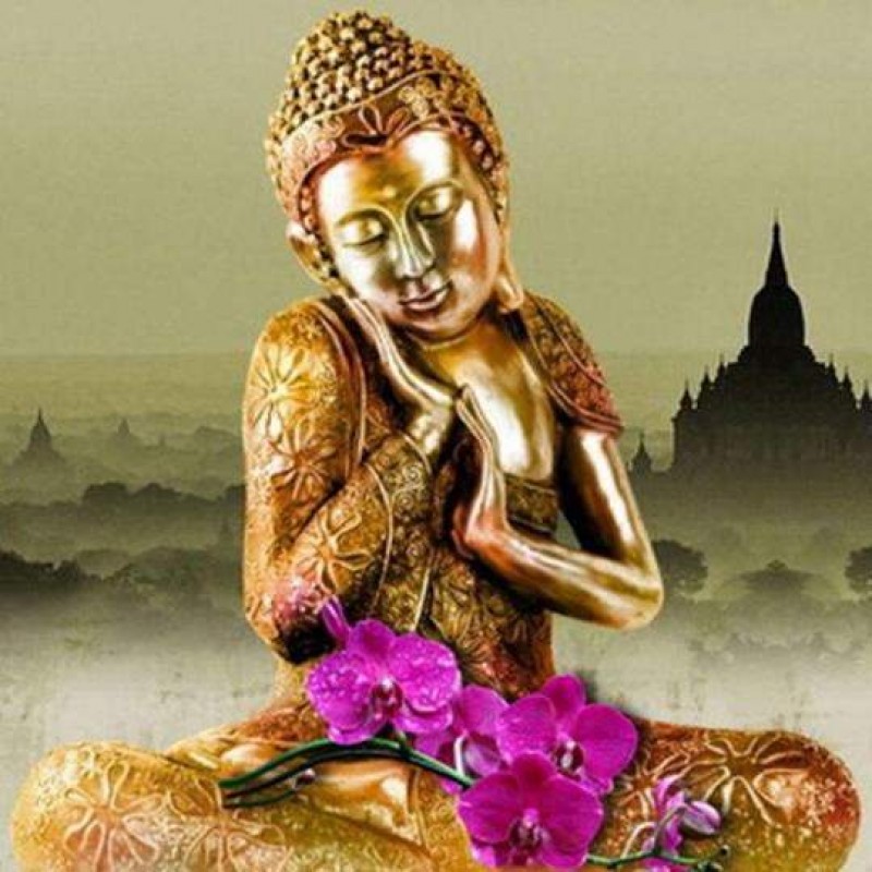 Buddha mit violetten...