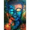 Buddha-Gesicht Blau Orange