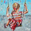 Mädchen auf der Schaukel | Exklusiv bei Diamond Painting Welt