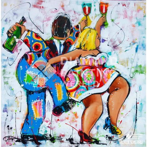 Dicke Dame festlich | Exklusiv bei Diamond Painting Welt