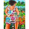 Dicke Dame mit dem Fahrrad | Exklusiv bei Diamond Painting Welt