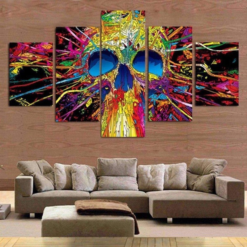 Farbiger Schädel 5 ...