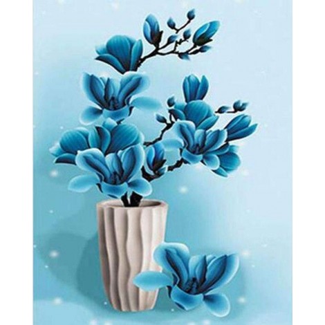 Blaue Blumenvase