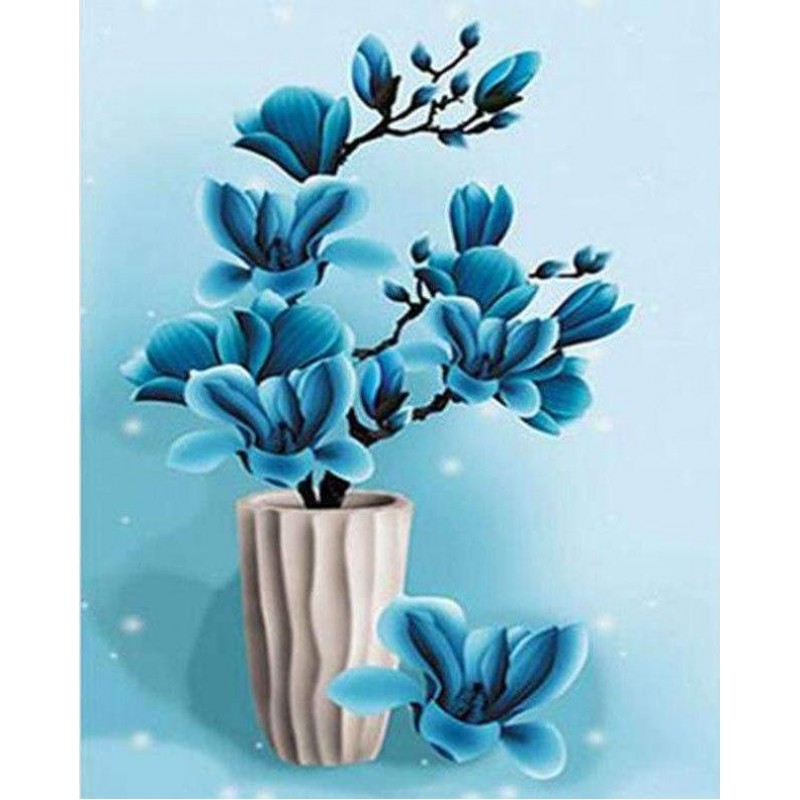 Blaue Blumenvase