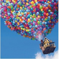 Haus mit Luftballons