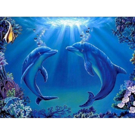 Delphine mit Sonnenstrahlen