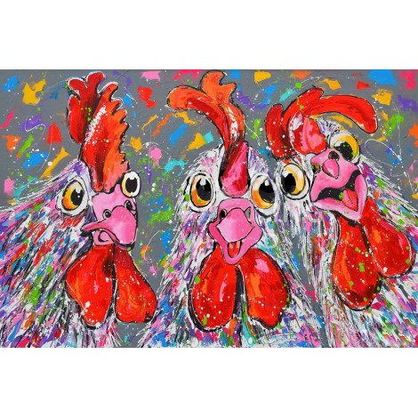 Fröhliche Hühner | Exklusiv bei Diamond Painting Welt 30x45cm